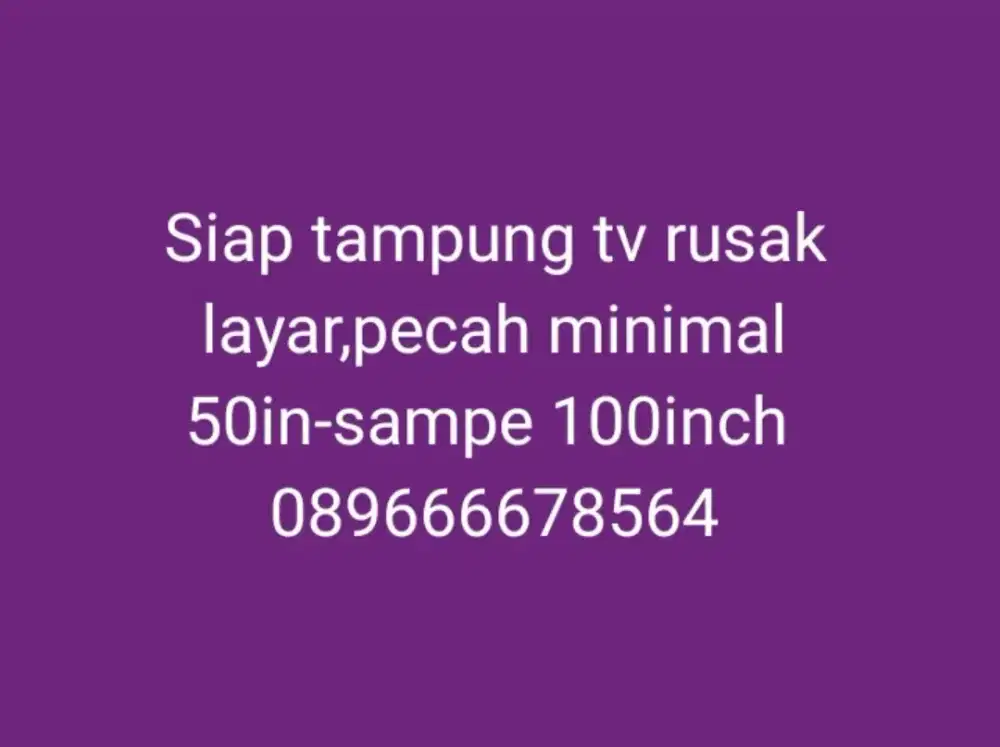 Di cari tv led rusak pecah mati