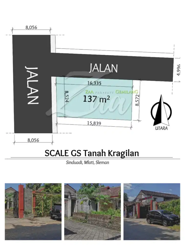 Tanah Strategis Utara Jambon SKE, dekat ke kampus UGM