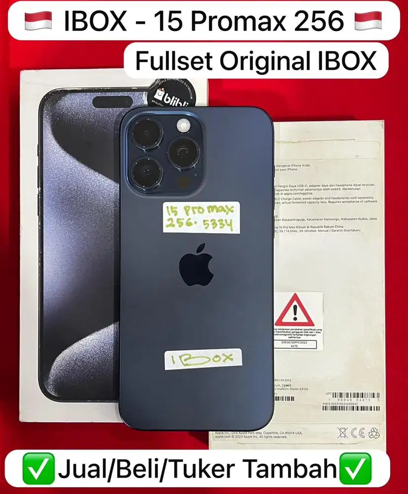 Iphone 15 Promax 256gb Biru IBOX bisa Cicilan dan Tukar Tambah