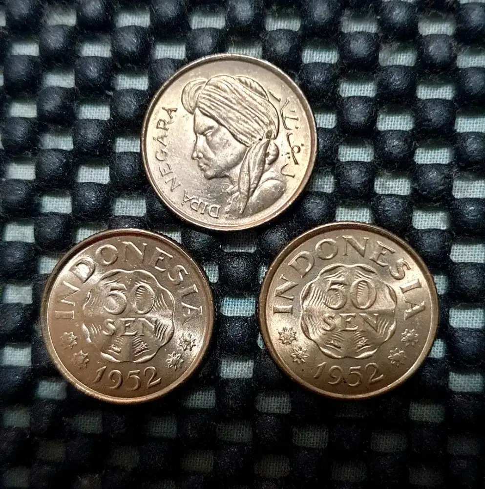 Koin antik Diponegoro Tahun 1952, 50sen, silakan tawar.