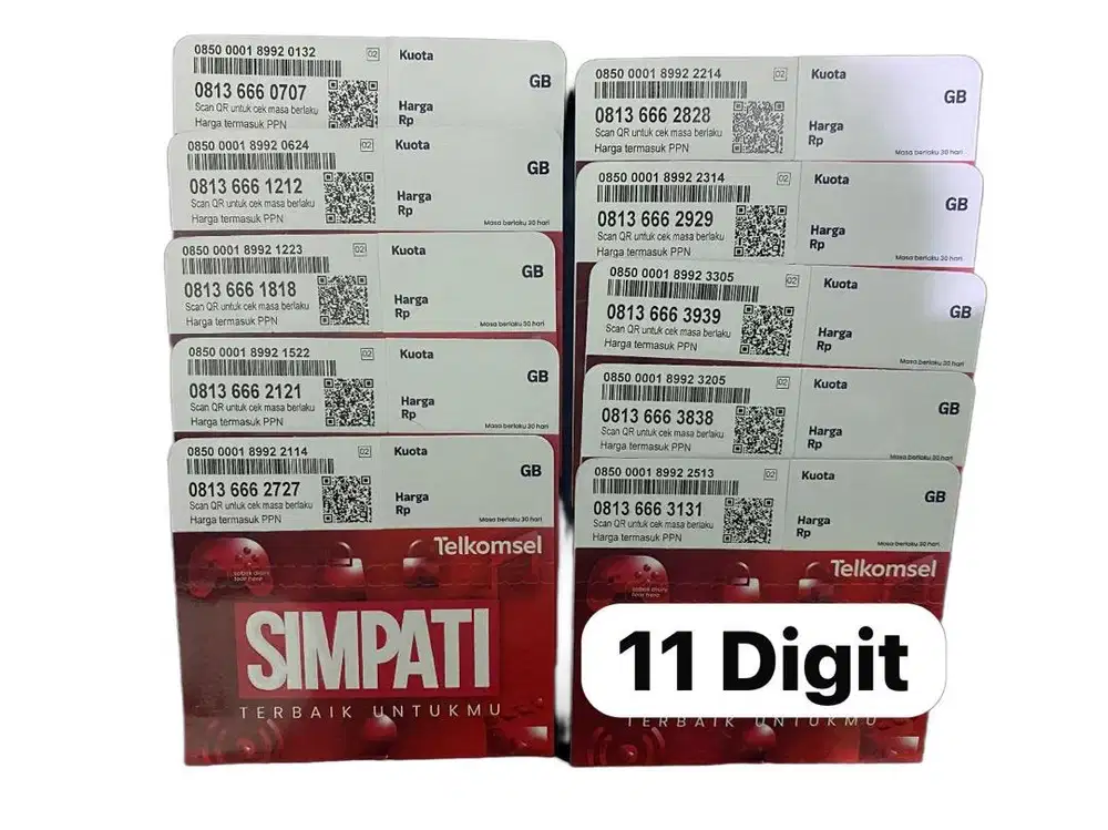 Simpati 11 digit nomor cantik kartu perdana telkomsel 4g best seller