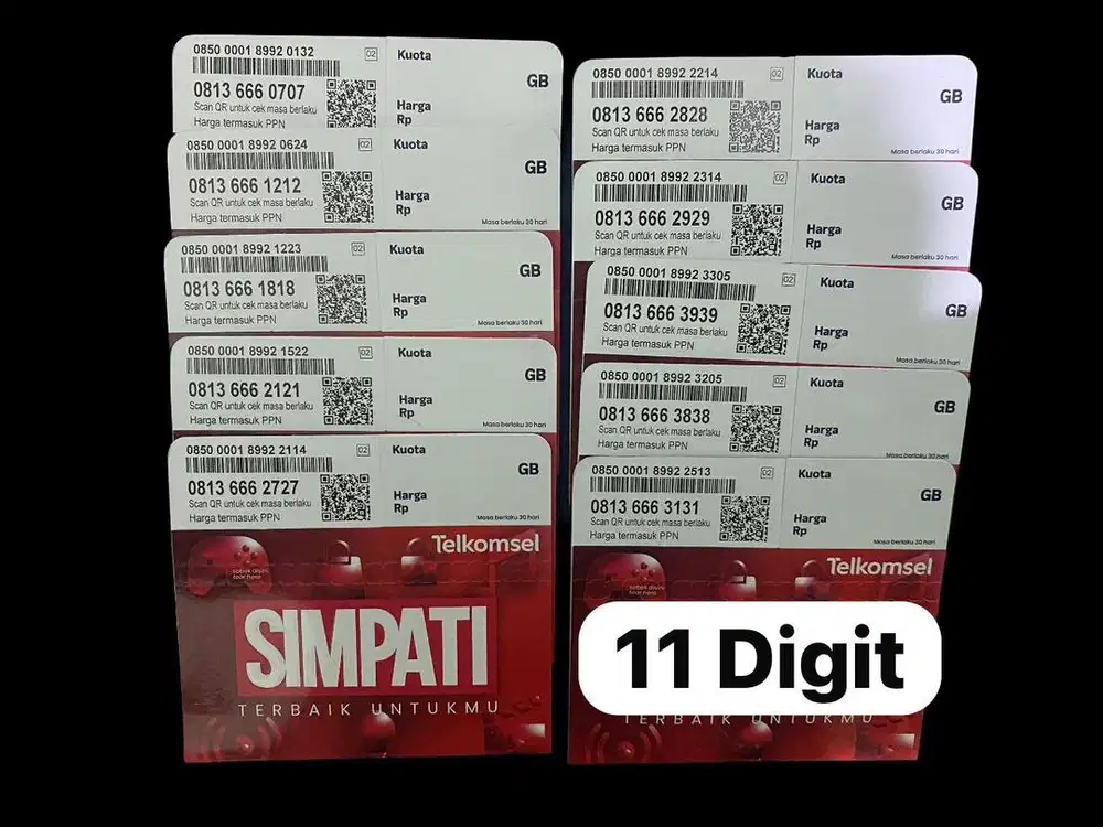 Simpati 11 digit Nomor cantik kartu perdana simpati as telkomsel 4g