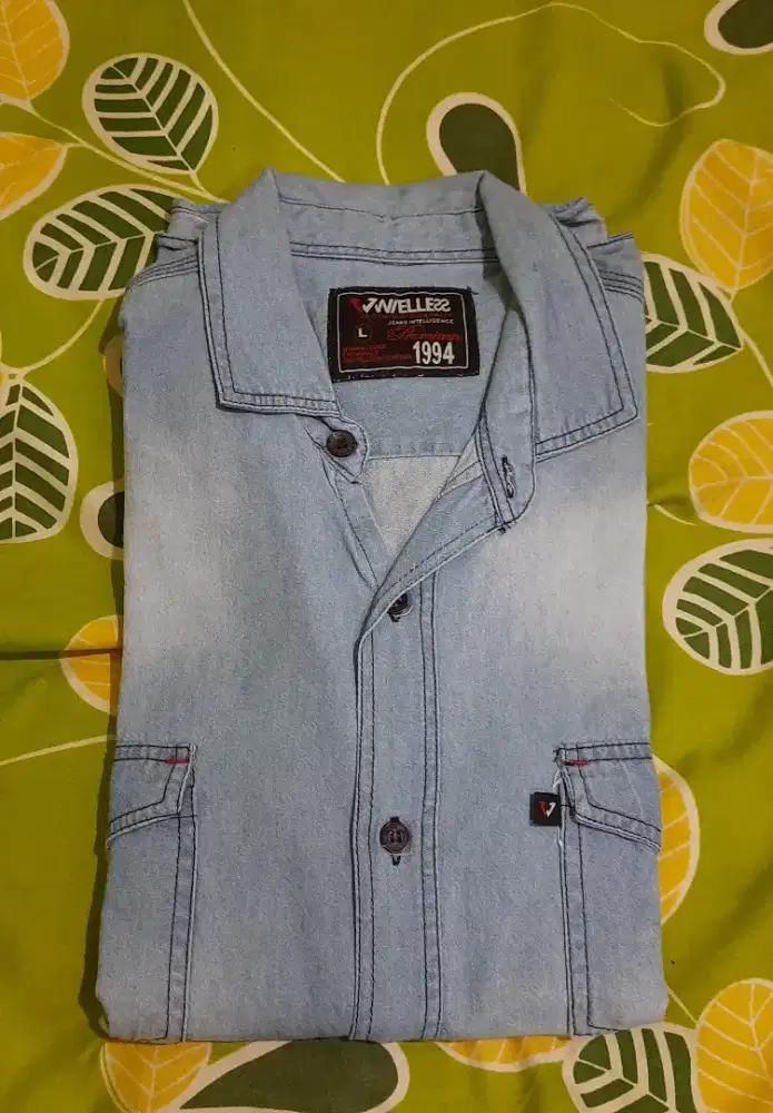 Kemeja Jeans Blue Wash Lengan Panjang