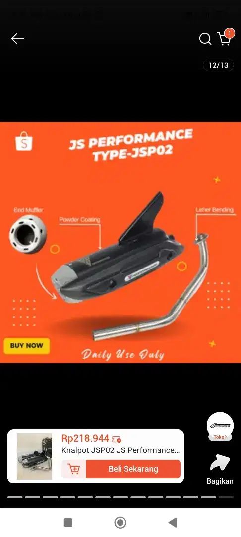 Knalpot JS Second Tanpa DB (Genio)