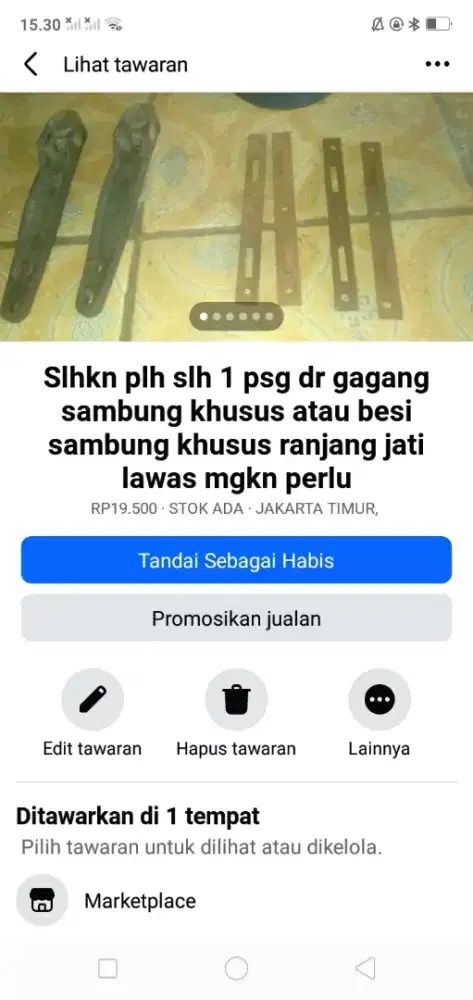 Slhkn plh slh 1 psg dr besi pengait/se psg besi khusus ranjang jati