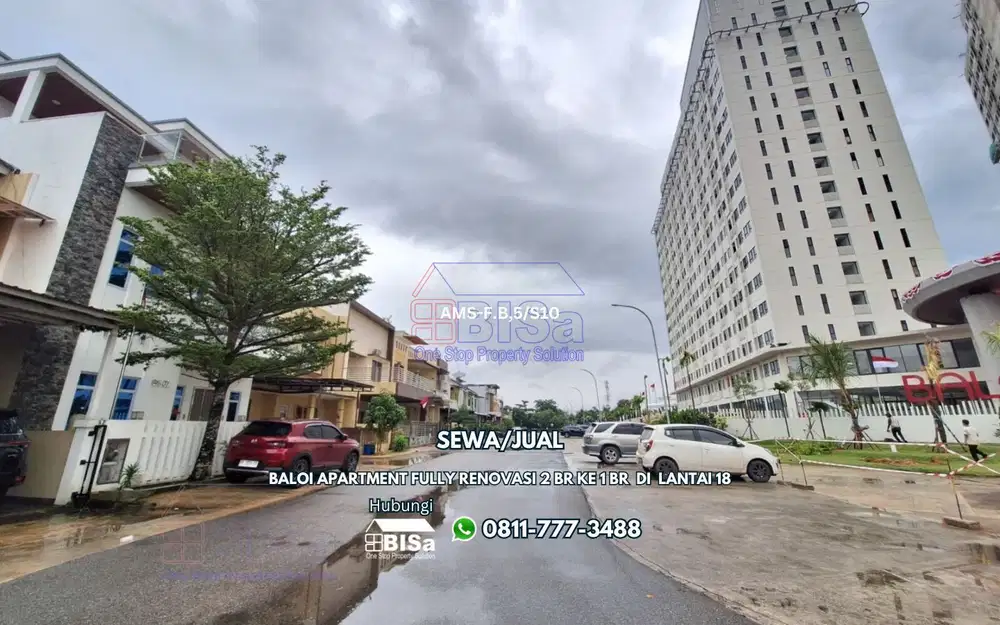 Baloi Apartment Fully Renovasi 2 BR ke 1 BR  di  Lantai 18, Dekat Grand Batam Mall
