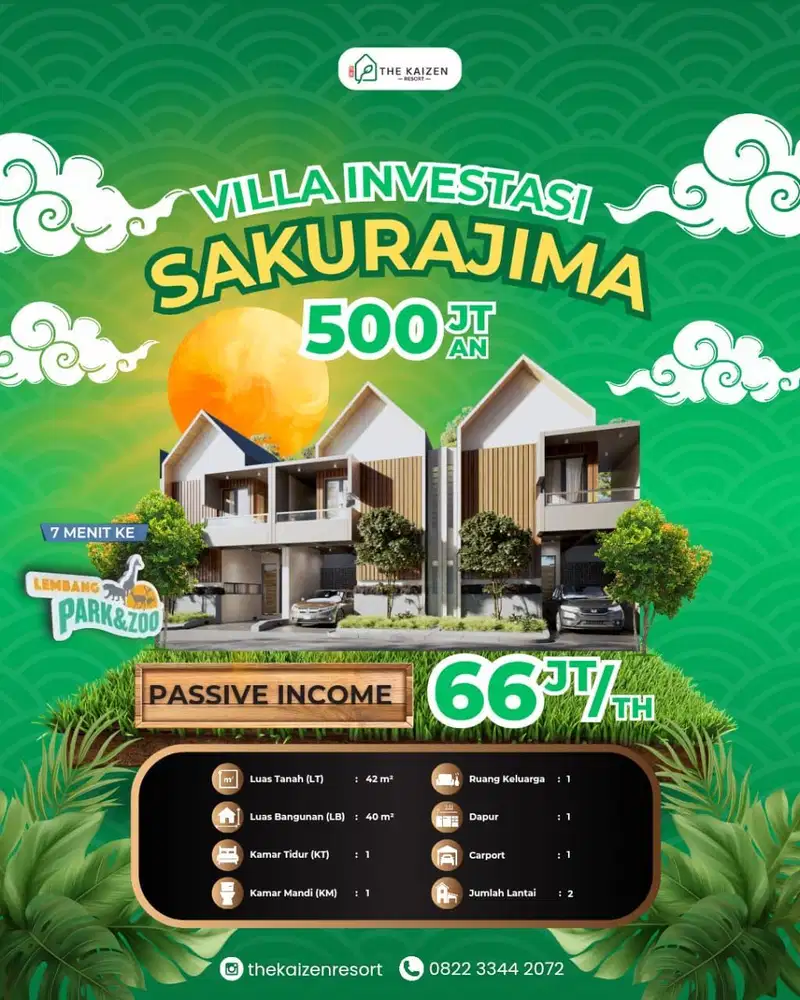 Villa Murah Lembang Bandung Dengan Passif Income 60 Jutaan Pertahun | Investasi Menjanjikan Dimasa Tua