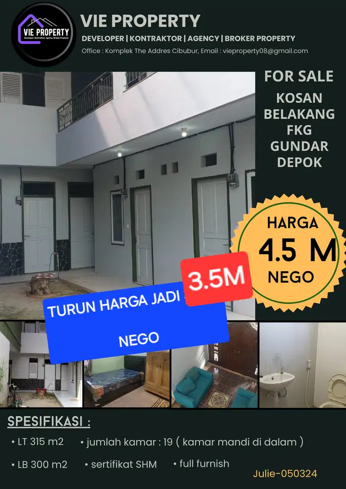 Dijual Kosan dekat FKG Gunadharma