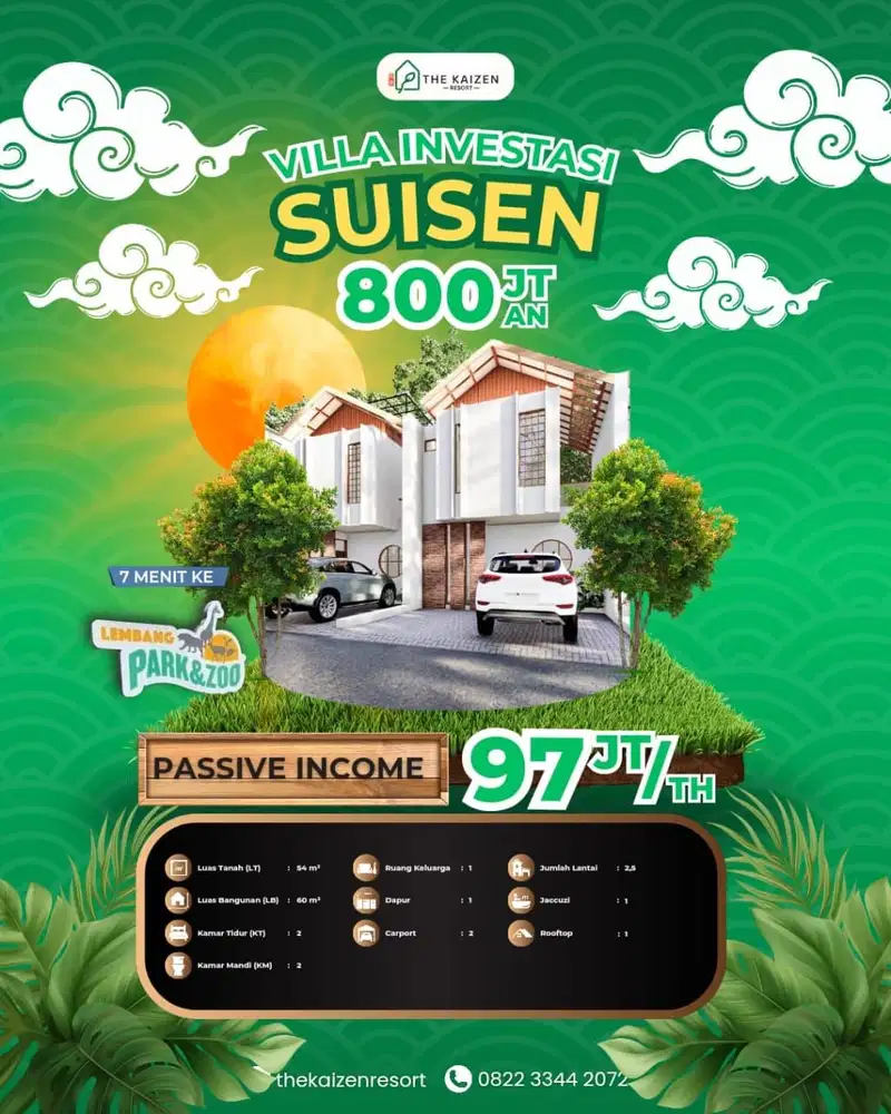 Villa Murah Lembang Bandung Dengan Passif Income 60 Jutaan Pertahun | Investasi Menjanjikan