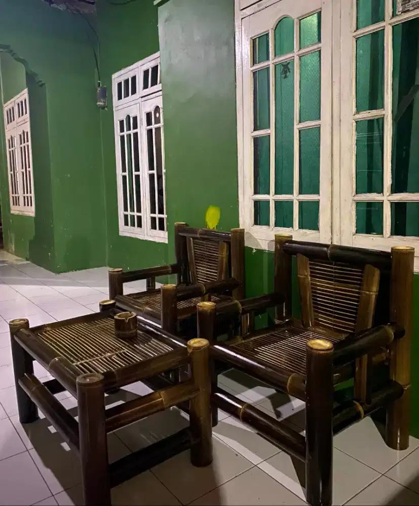 Kursi teras Asli Bambu Hitam