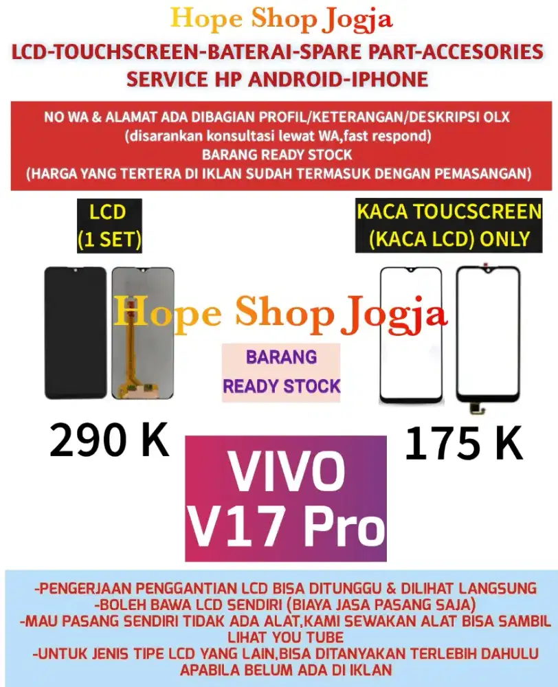 Touchscreen-Baterai-LCD Vivo V17 Pro