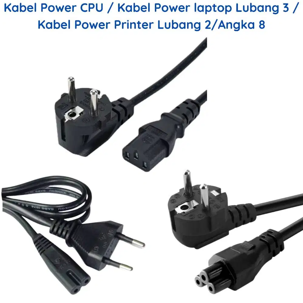 Kabel Power CPU/Kabel Power Adaptor Charger Laptop/Kabel Power Printer