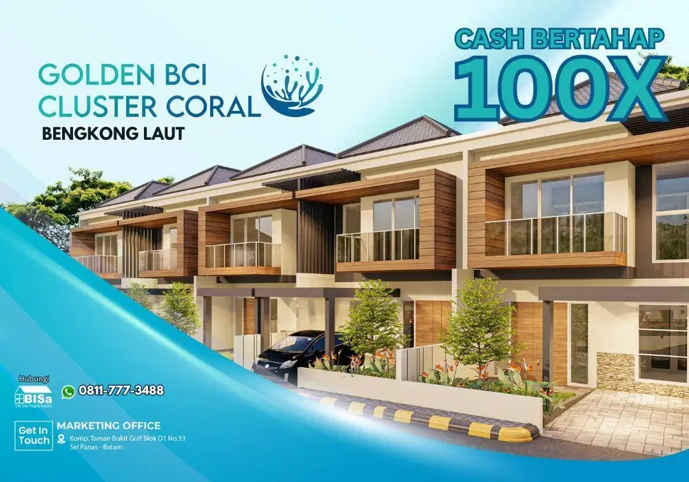 Cash Bertahap 100x - Rumah 2 Lt Cluster Coral di Bengkong Laut