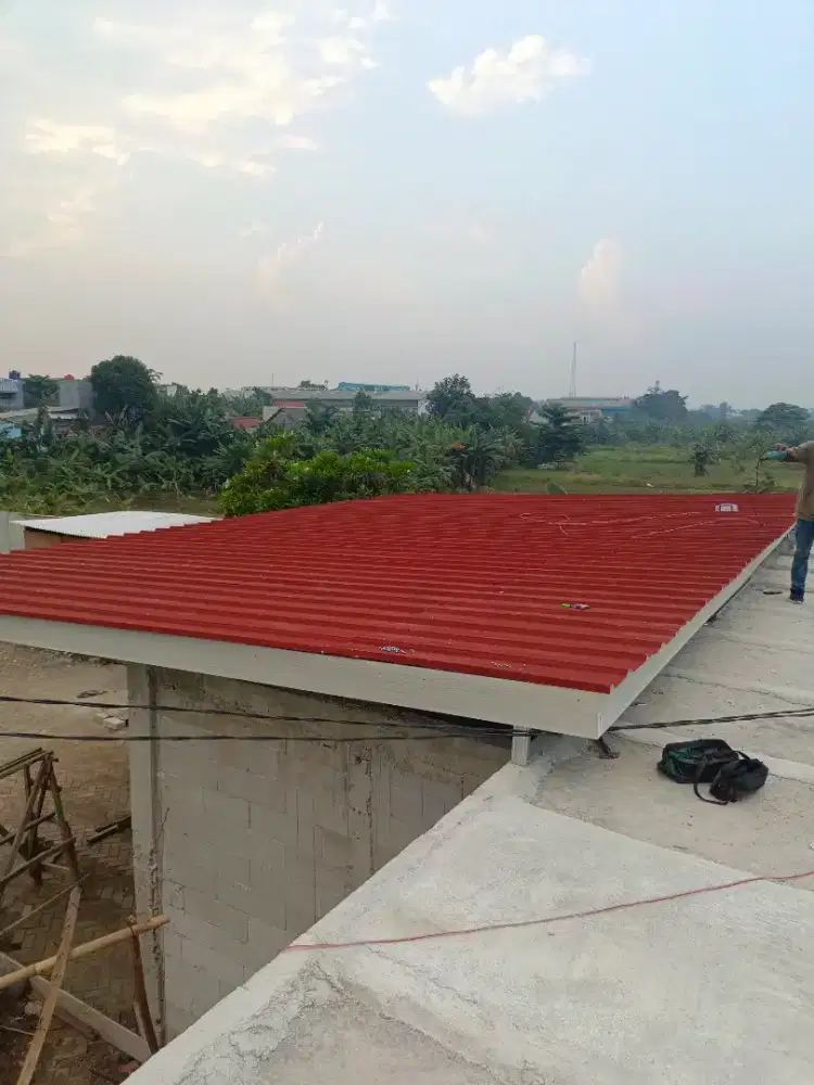 Kanopi spandek polos dan pasir