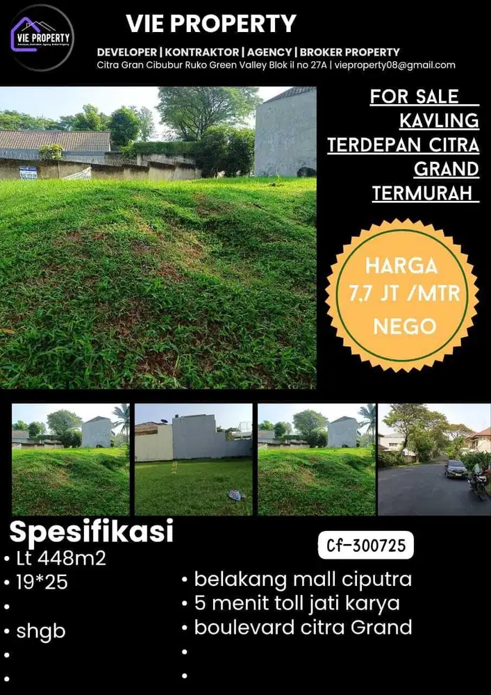 KAVLING TERMURAH CITRA GRAND CIBUBUR LOKASI TERDEPAN