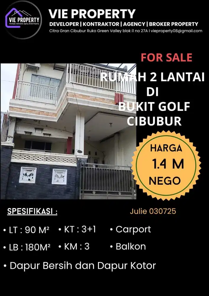 DIJUAL RUMAH DI BUKIT GOLF CIBUBUR