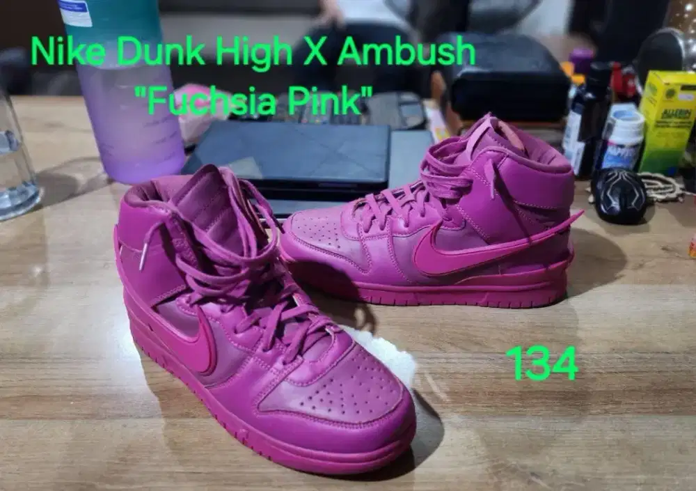 Sepatu Nike Dunk High X Ambush Fuschia Pink