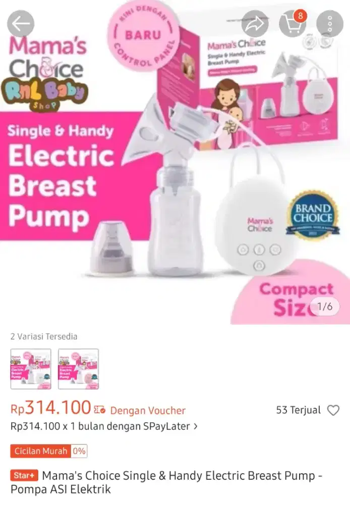 Dijual Murah Mama Choice Single Handy Electric Breast Pump