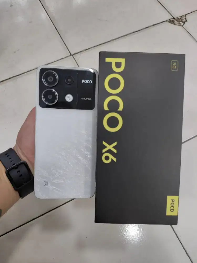 Poco X6 5G 12/256 warna putih lengkap