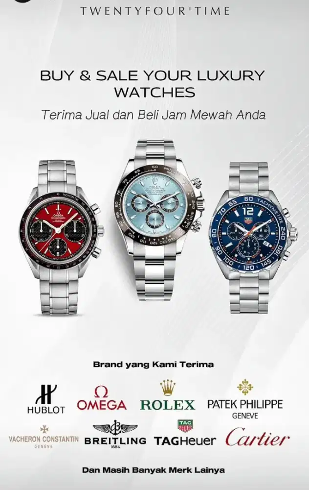 Beli Jam Mewah Rolex Cartier Hublot Patek Breitling Panerai Omega