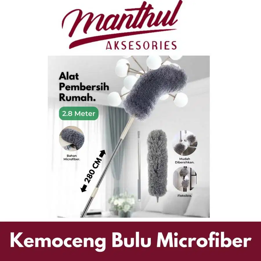 Kemoceng Bulu Microfiber Gagang Panjang 280cm