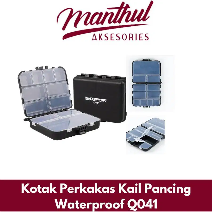 TaffSPORT Kotak Perkakas Kail Pancing Waterproof Case - Q041 - Black