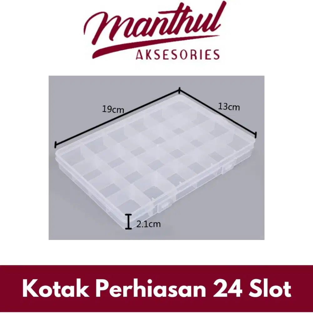 24 Slot DIY Grid Box Transparent Case Adjustable Kotak Penyimpanan