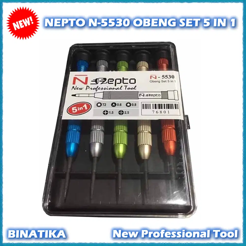 ORIGINAL OBENG SET NEPTO 5530 5IN1 OBENG MULTIFUNGSI 5IN1 NEPTO N-5530
