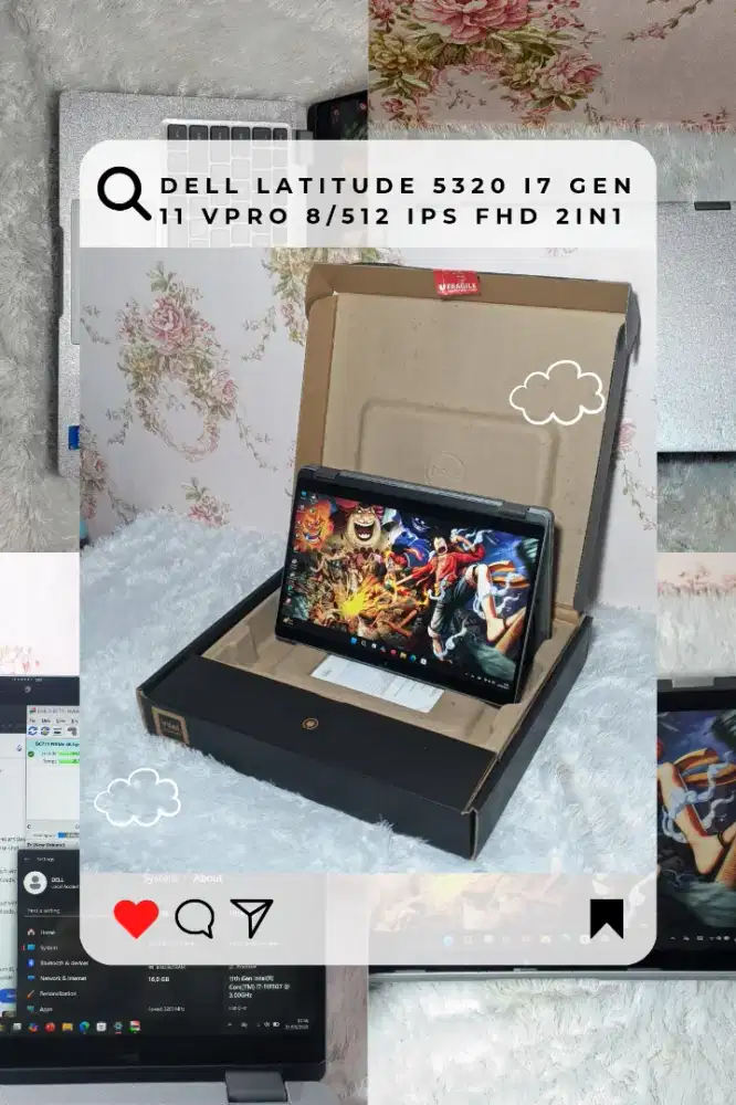 Touchscreen 2in1 x360 flip Dell Latitude 5320 i7-1185G7 Gen 11 8/512