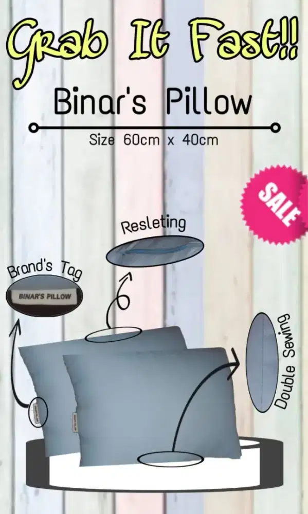 Bantal Premium Bahan Bulu Angsa, Binar's Pillow (Beli 3 : 700.000)
