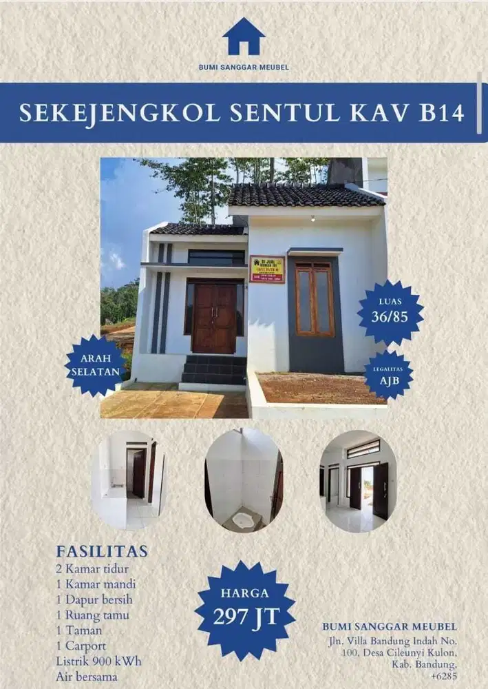 rumah siap huni hanya 297 juta cileunyi bandung timur