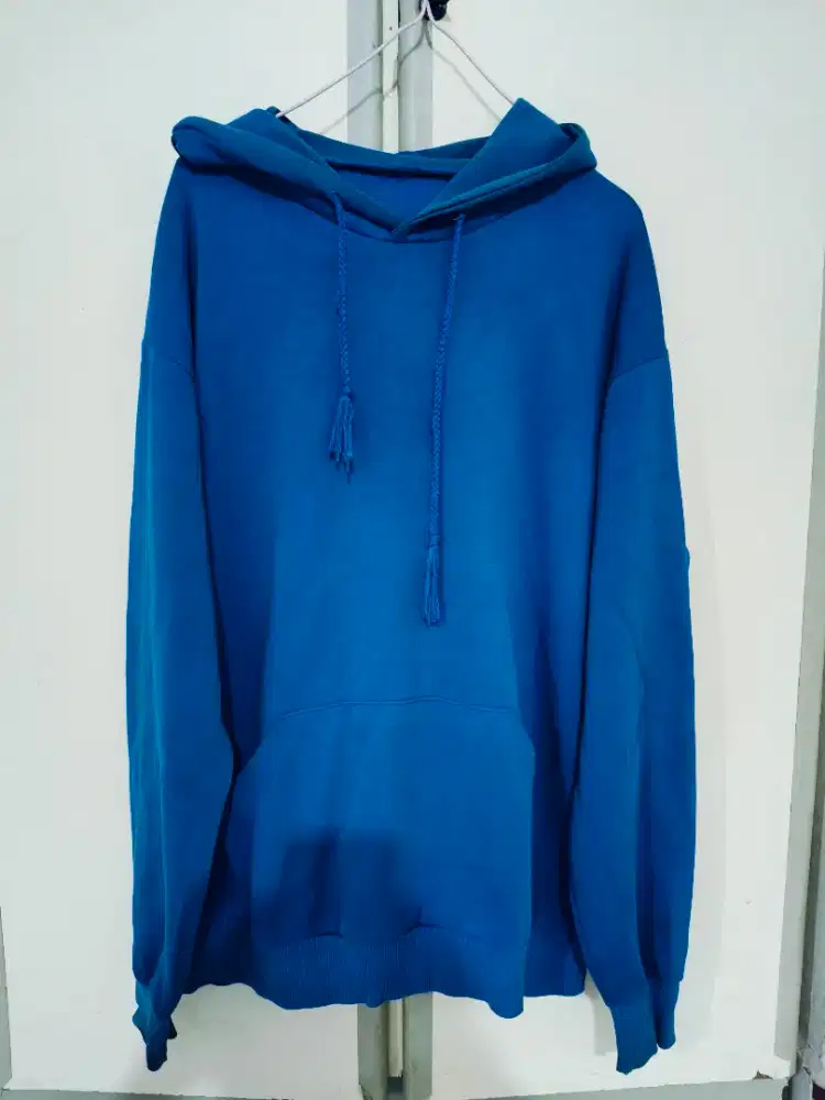 Hoodie Biru Polos