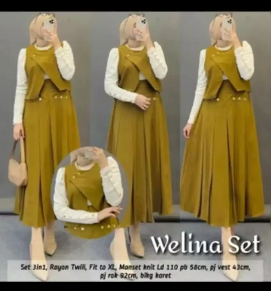 Baju set 2in1 vest rok Ayucitra