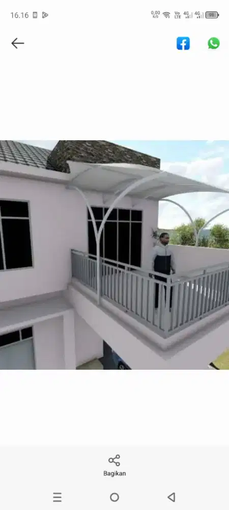 UKURAN CANOPY MEMBRANE - LUAS PASANG KANOPI MEMBRANE