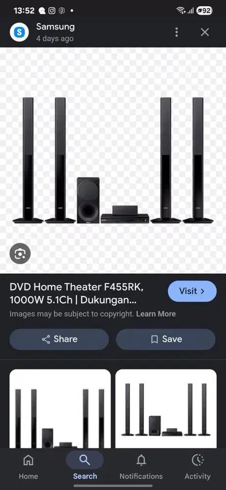 Di jual home theater samsung F455RK