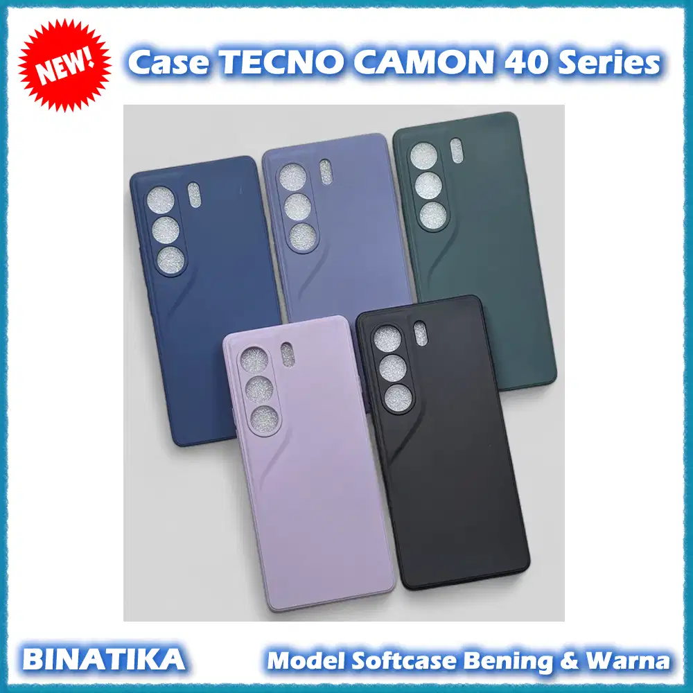 Case TECNO CAMON 40 Series Model Soft Case Bening dan Soft Case Warna