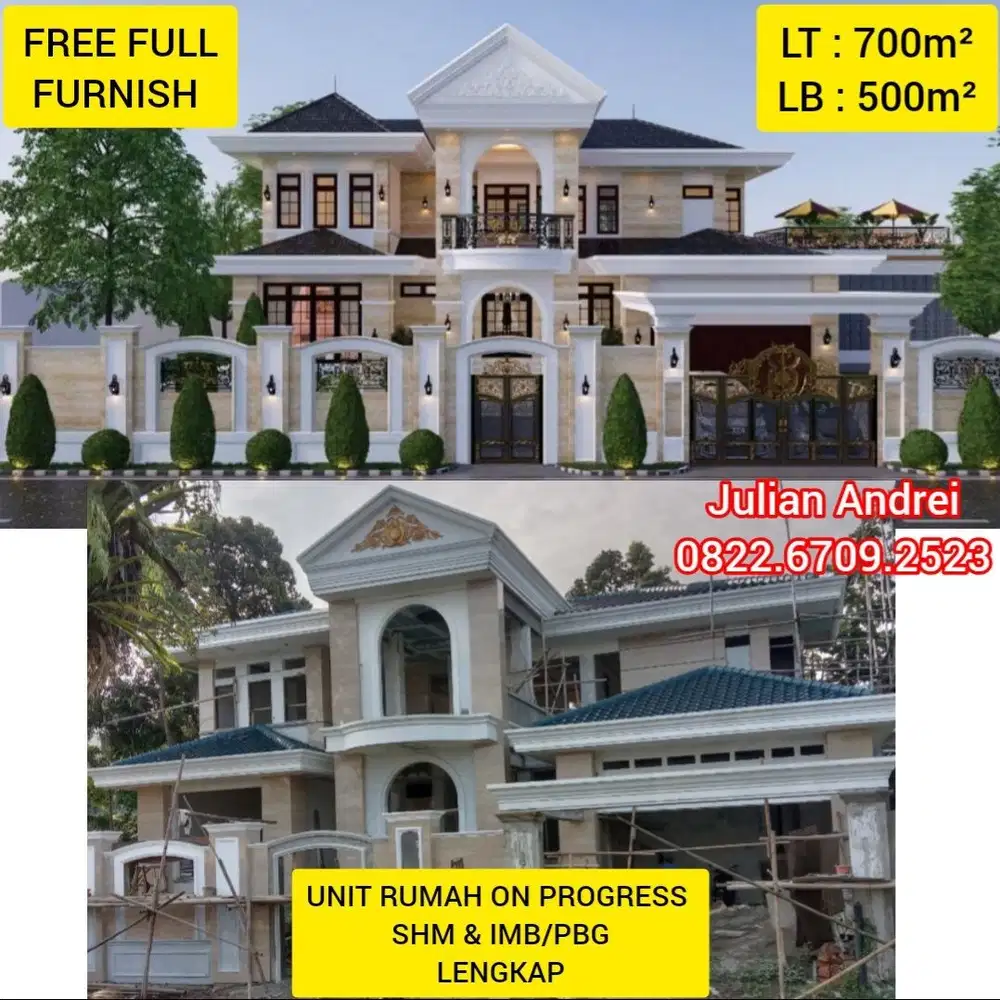 RUMAH MEWAH DI BOGOR LAKESIDE FULL FURNISH - LT. 700M² & LB. 500M²