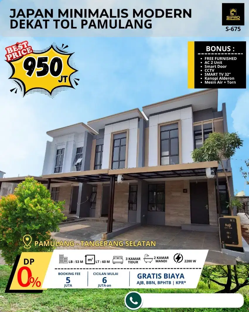 Rmh Cluster 2 Lt Dp 5 Jt All in Free Furnish dan subsidi Angs 3 thn