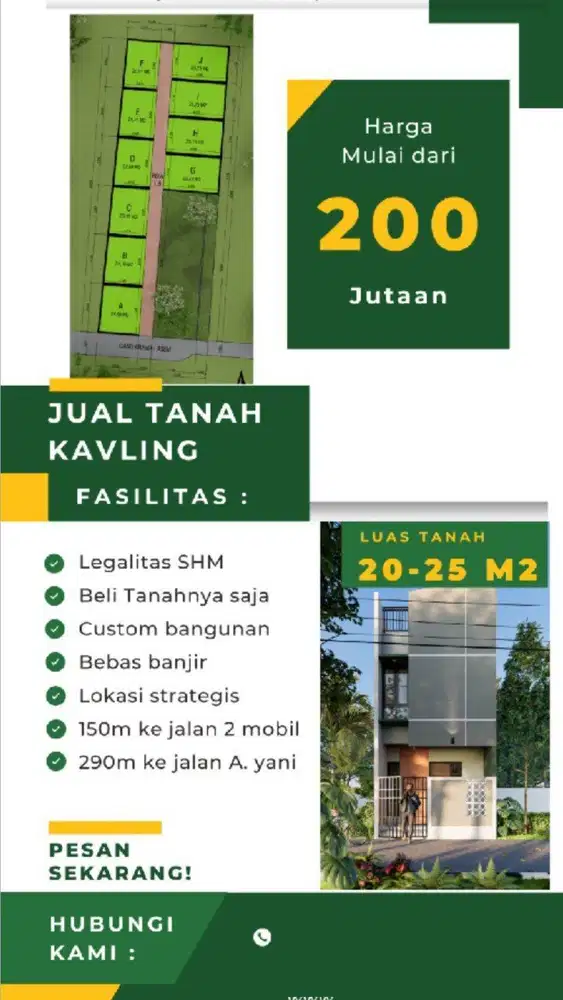 Tanah Kavling SHM Strategis Akses Motor di Utan Kayu Matraman