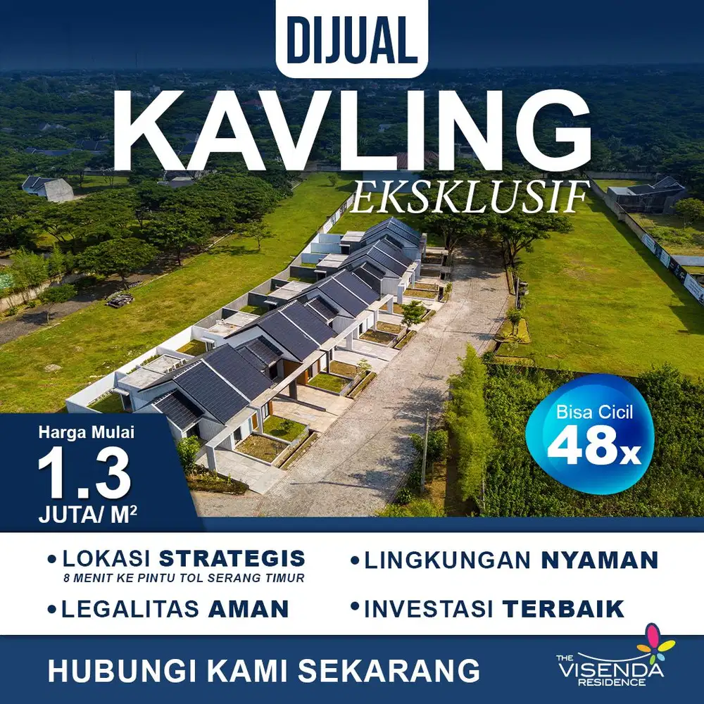 Tanah Kavling Siap Bangun 1,3 juta/m² di Perumahan Serang Banten