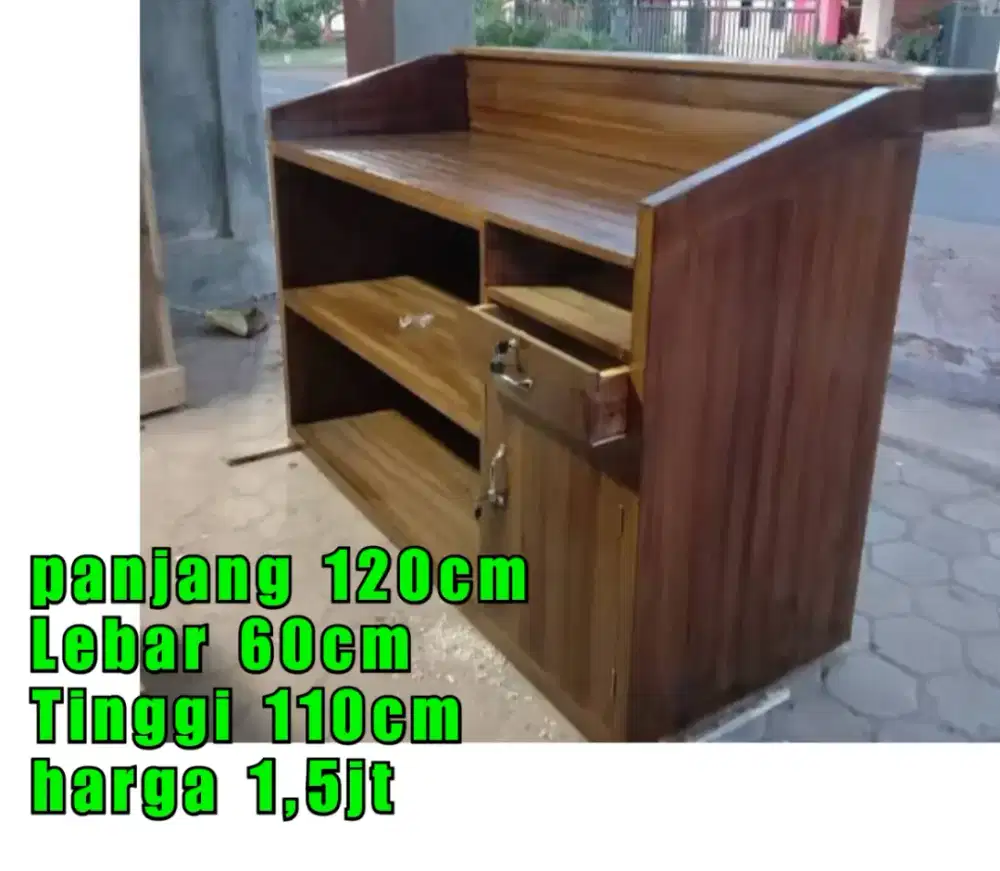 Meja bar, meja kasir, meja laci, meja warung makan resto