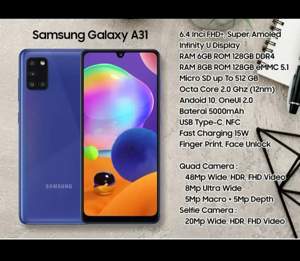 Samsung A31 8/128 Black bekas