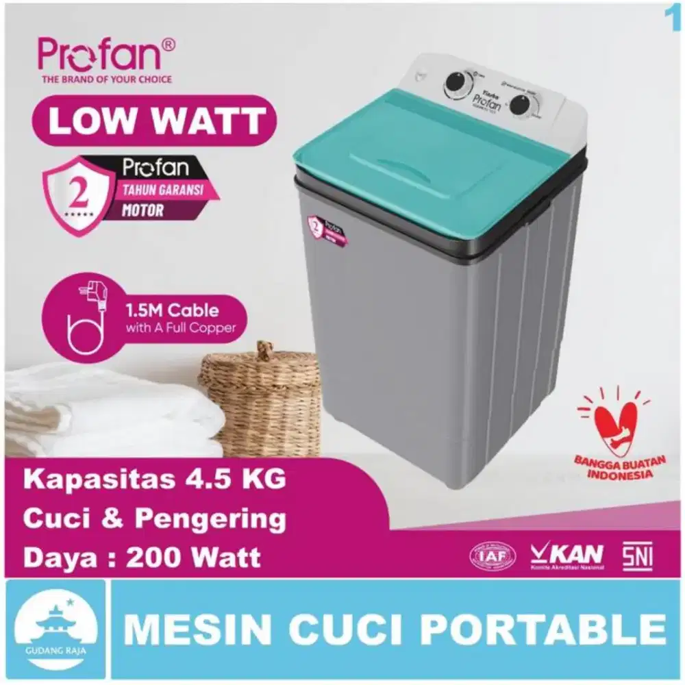 PROMO TERMURAH ! MESIN CUCI 1TABUNG KAPASITAS 4,5KG