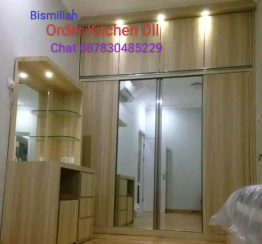 Wardrobe, Kitchen Set Minimalis Finishing Hpl