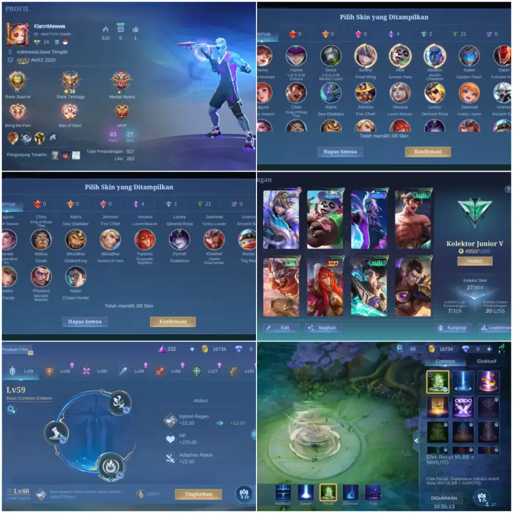 Jual akun ml yg minat lansung inbox