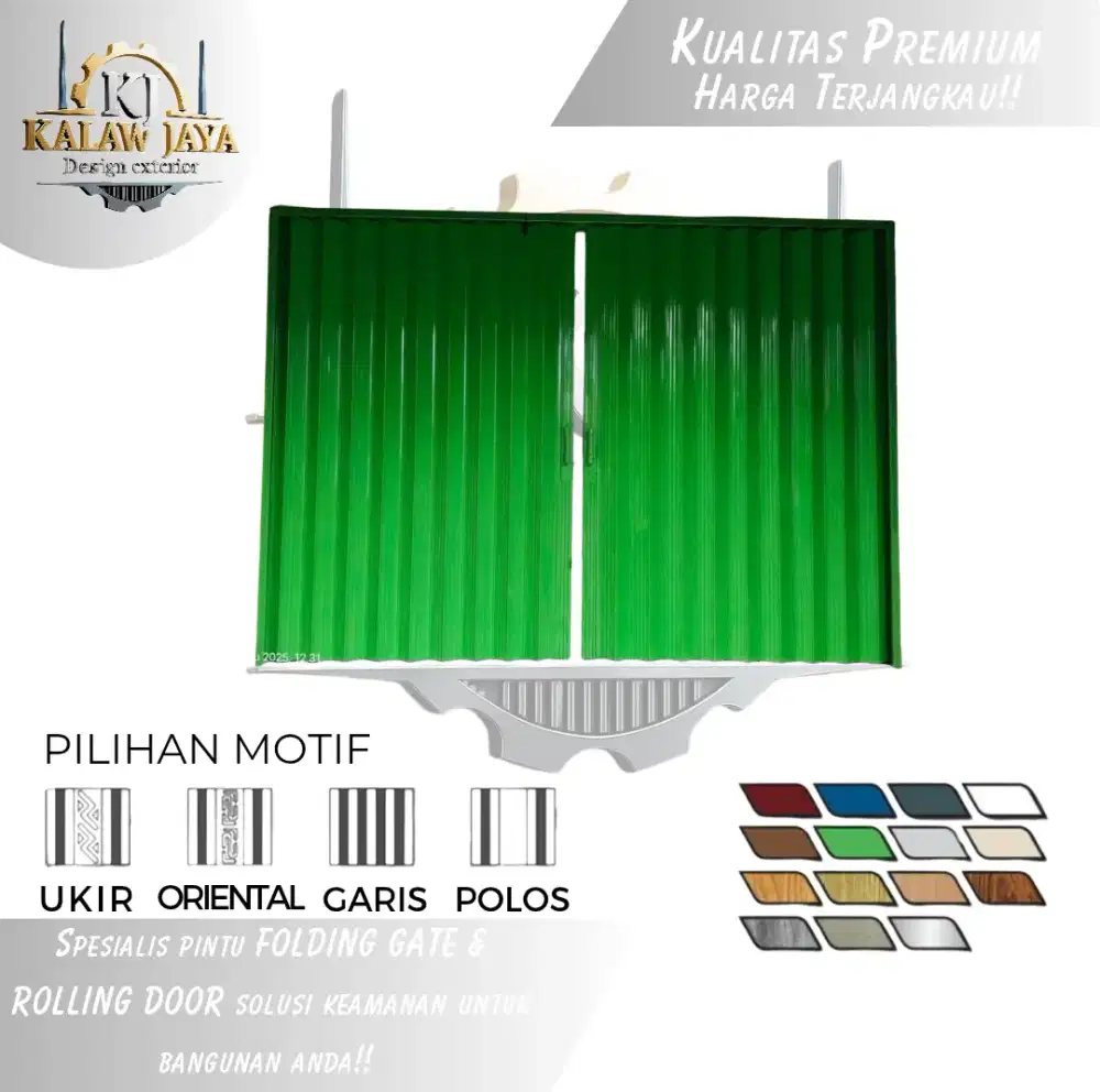 Pintu Folding Gate & Rolling Door untuk keamanan ruko, warung, garasi