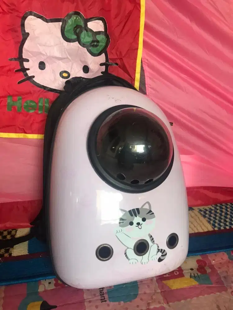 tas backpack ransel hewan peliharaan merk volk pets astronot kapsul