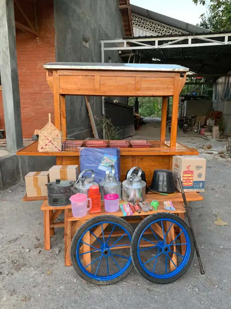 Gerobak angkringan, gerobak wedangan paket lengkap siap usaha