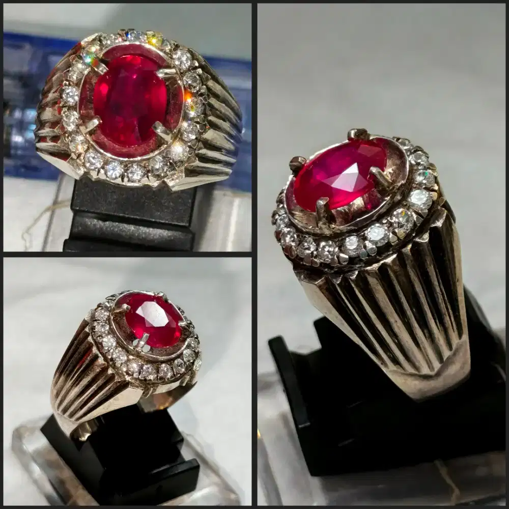 Red Ruby ring perak