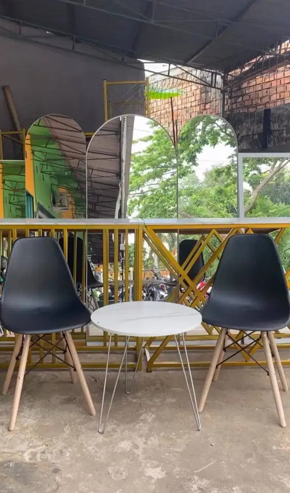 SET COFFEE TABLE BLACK WHITE